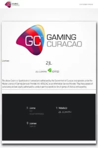 2JL Licensed by Gaming Curaçao